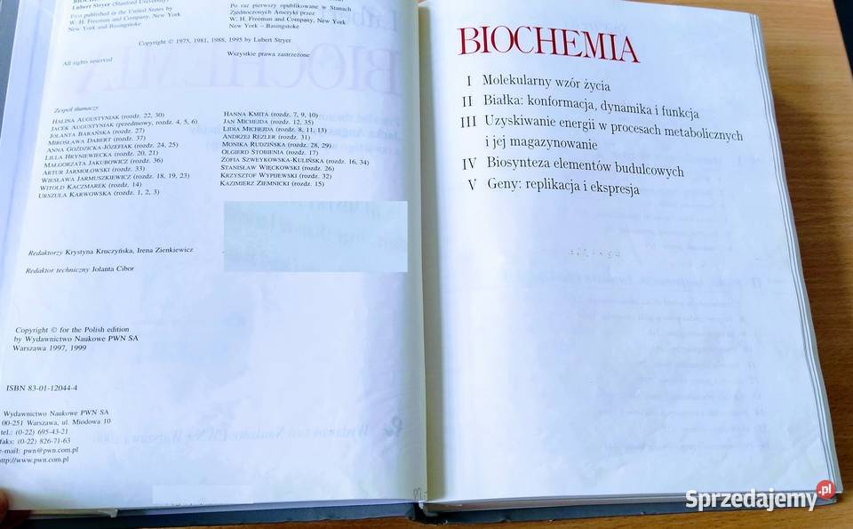 Biochemia Lubert Stryer WYDANIE NOWE 2000 Podręczniki