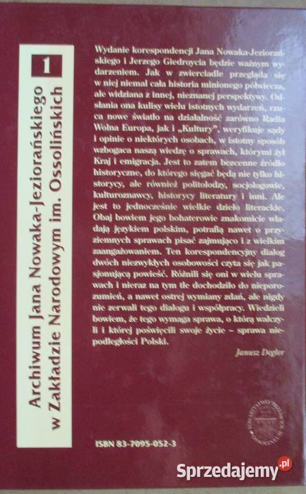 Listy 1952 1998 Jeziorański Giedroyc Łódź sprzedam