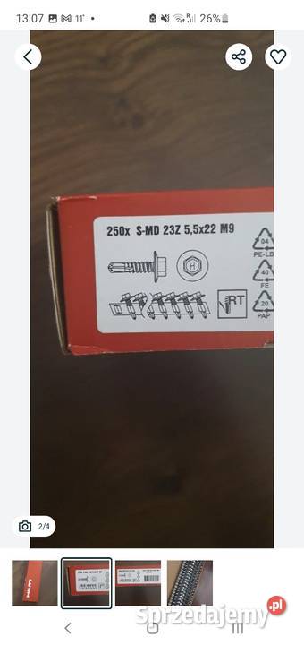 Hilti 55x22 Samowiercące wkręty do połączeń