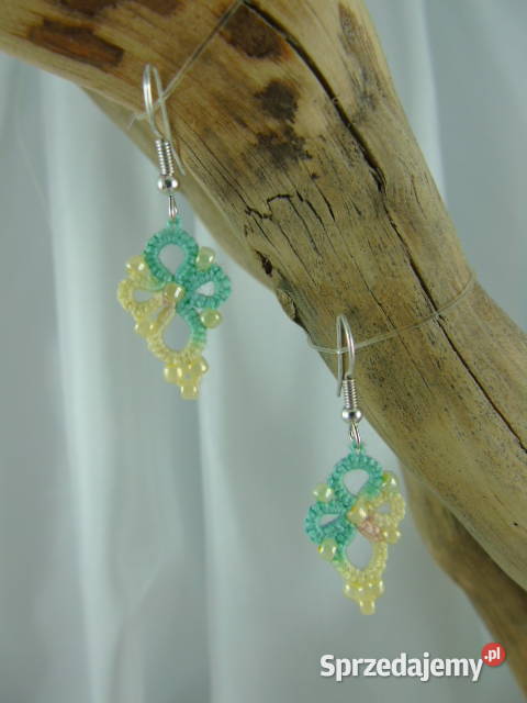 Kolczyki frywolitkowe różne wzory i kolory Wiśniowa