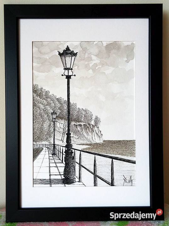 Rysunek Bulwar klifie 21x30176x232 Stan nowy pomorskie Gdynia