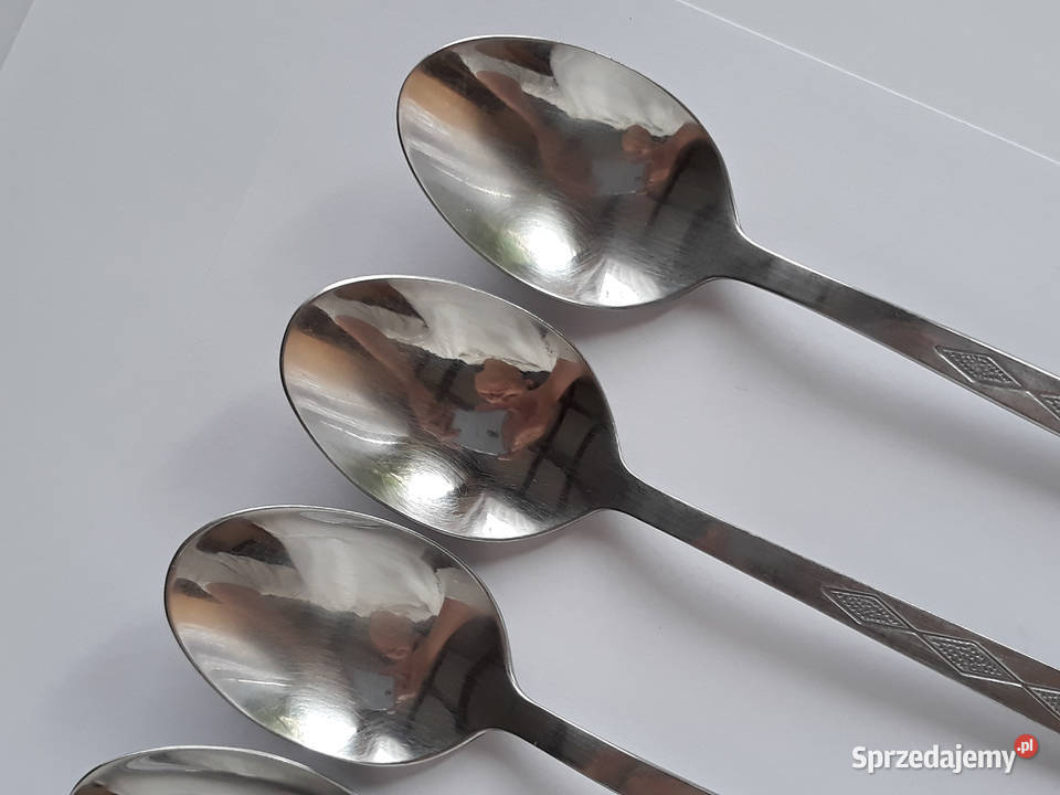 Łyżki obiadowe ROMBY KARO Gerlach sztućce PRL śląskie Dąbrowa Górnicza