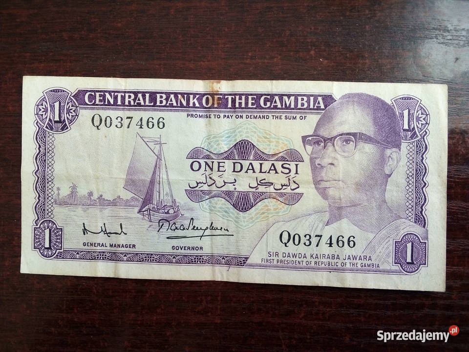 Banknot 1 dalasi Gambia Płońsk