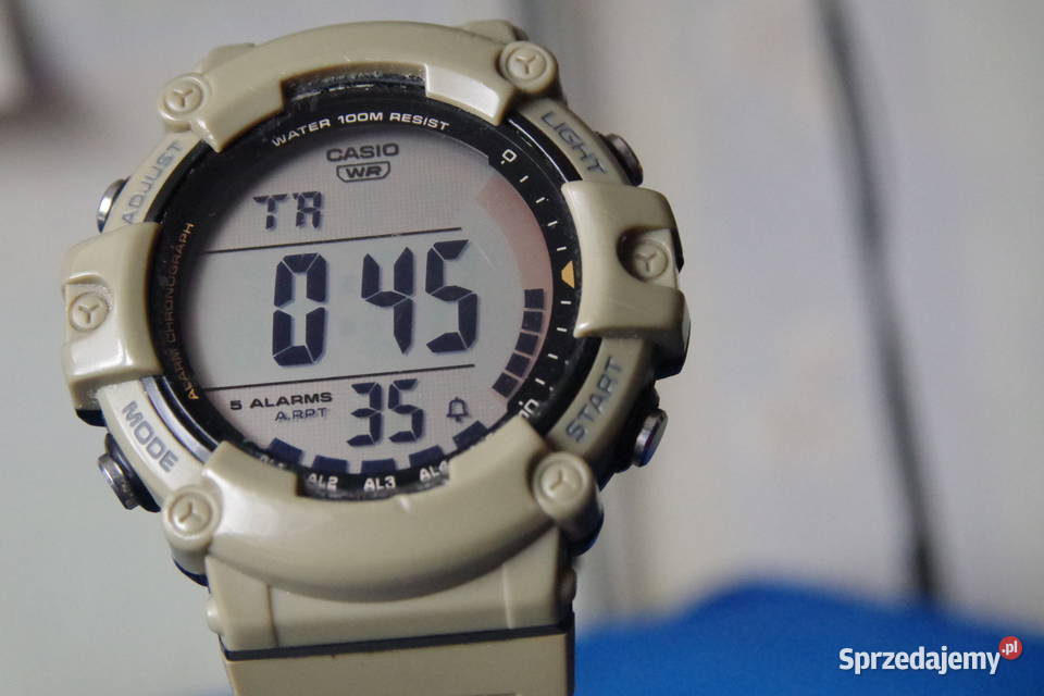 Zegarek Casio z multialarmem kolor khaki pomorskie Gdańsk