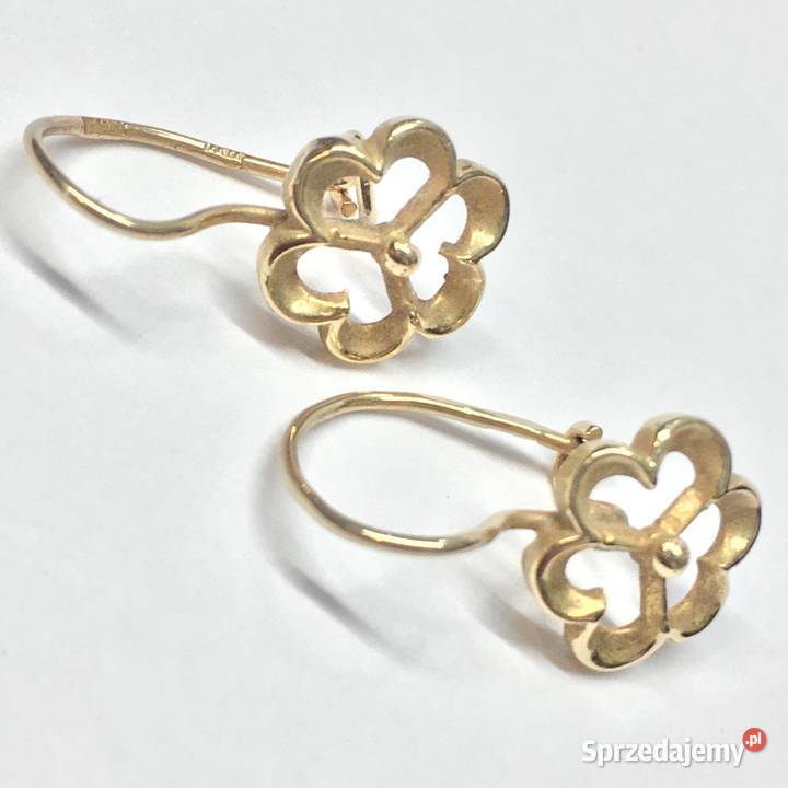 Złote KOLCZYKI 585 14K dyskretne ażurowe Warszawa