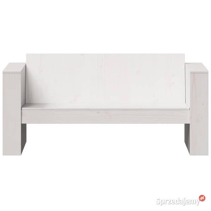 Sofa ogrodowa 2osobowa biała 134x60x62 drewno Warszawa