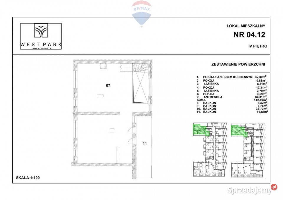 Dwupoziomowy apartament z prywatnym tarasem 144.97m2 Kołobrzeg