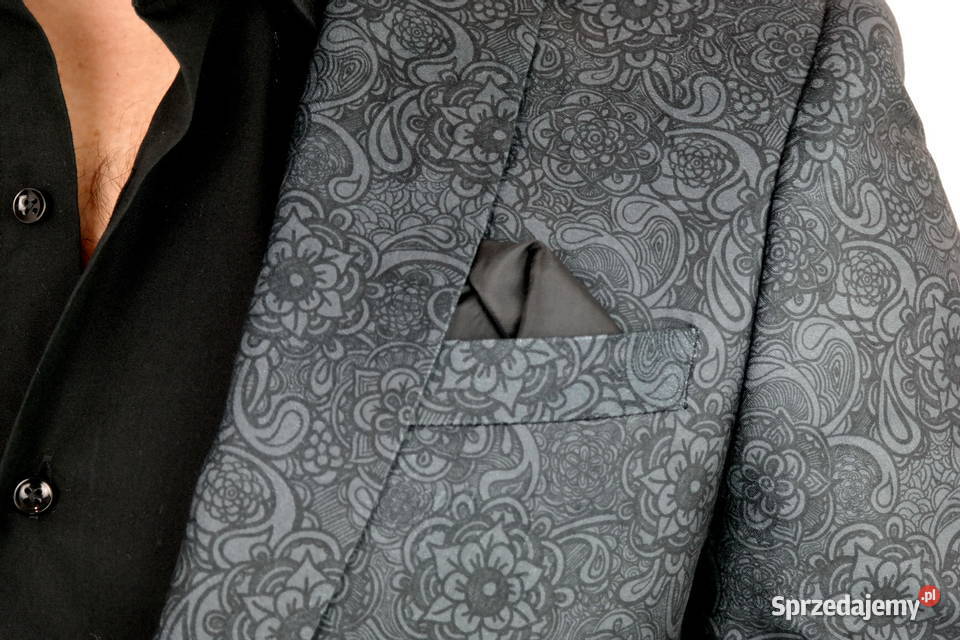 GIOVANNI PERA Marynarka Męska D803 Czarno Szara sprzedam