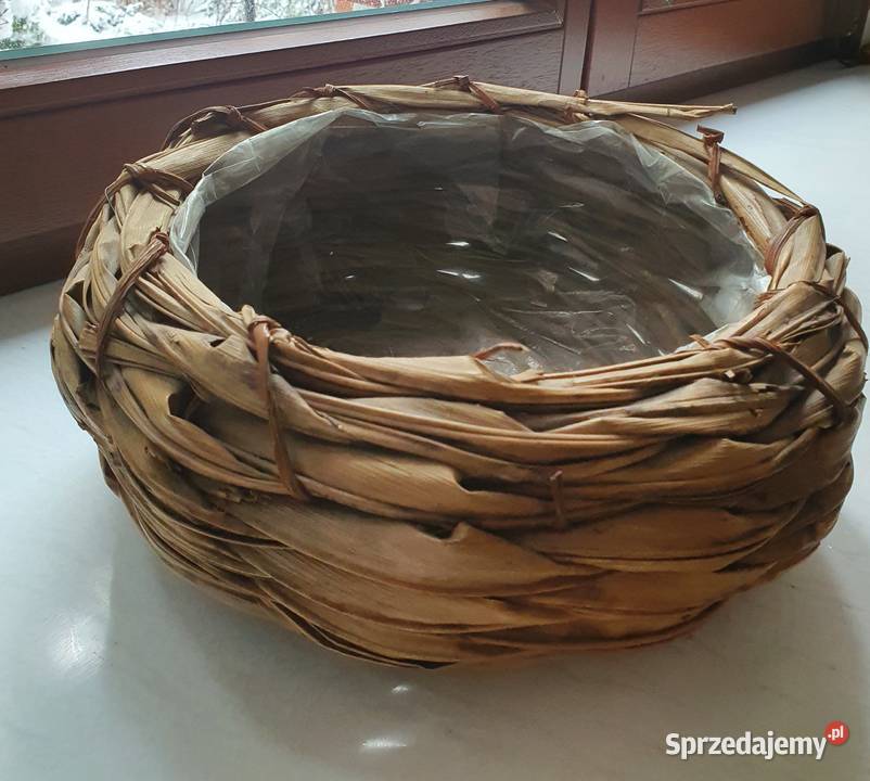 Koszyk ozdobna osłonka na doniczkę z naturalnej