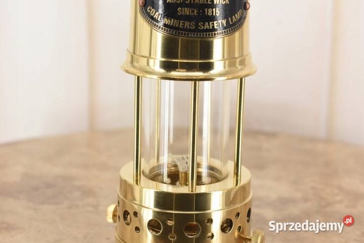 Mosiężna Lampa Naftowa Górniczka Lampion Mosiądz Lampiony i latarnie