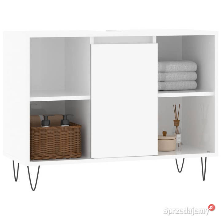 Szafka łazienkowa biała z połyskiem 80x33x60 Łazienkowe Warszawa