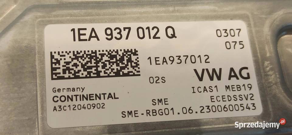 SKODA ENYAQ MODUŁ KOMFORTU 1EA937012Q