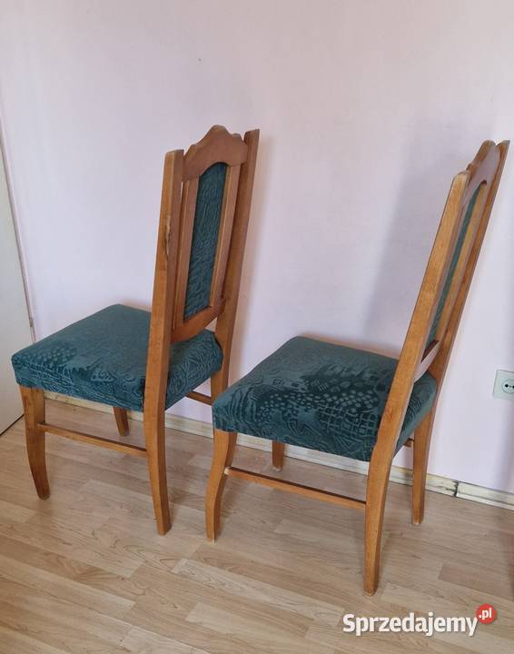 krzesła drewniane drewno tapicerowane 2 obicia 103cm Kraków