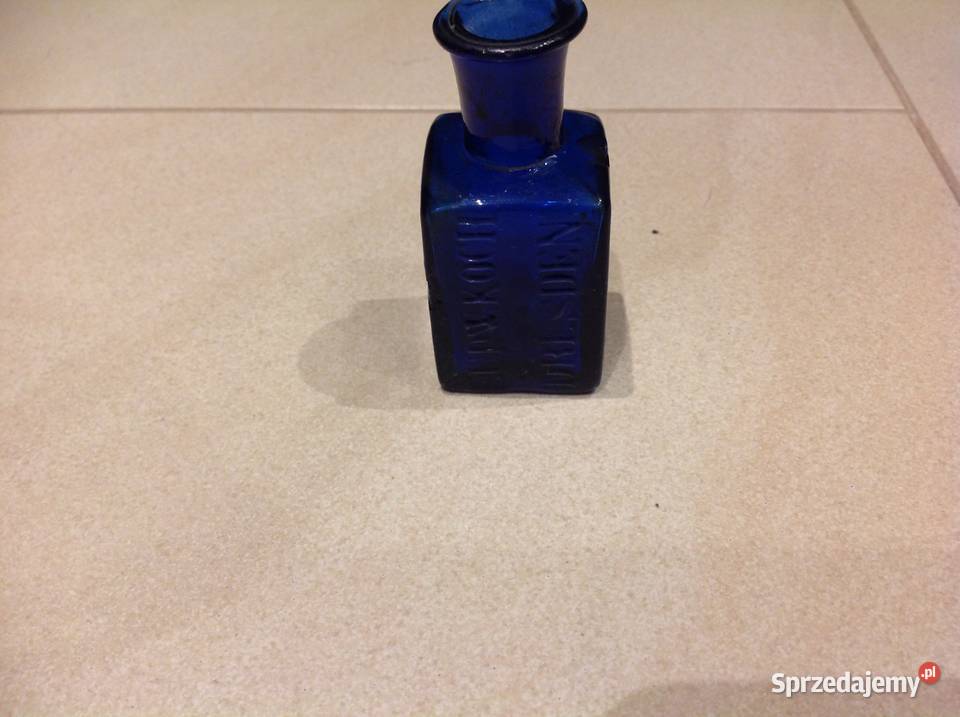 Szklana Buteleczka Niemiecka Niebieskie Szkło Pozostałe lubuskie