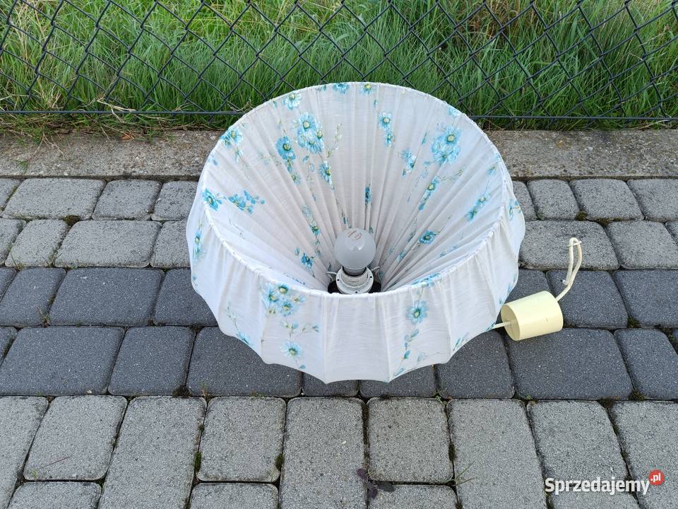 LAMPA wisząca sufitowa materiałowa jasna kwiaty Brzostek