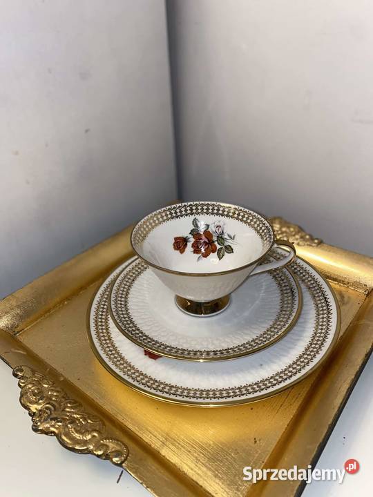 Trio śniadaniowe filiżanka porcelana bavaria