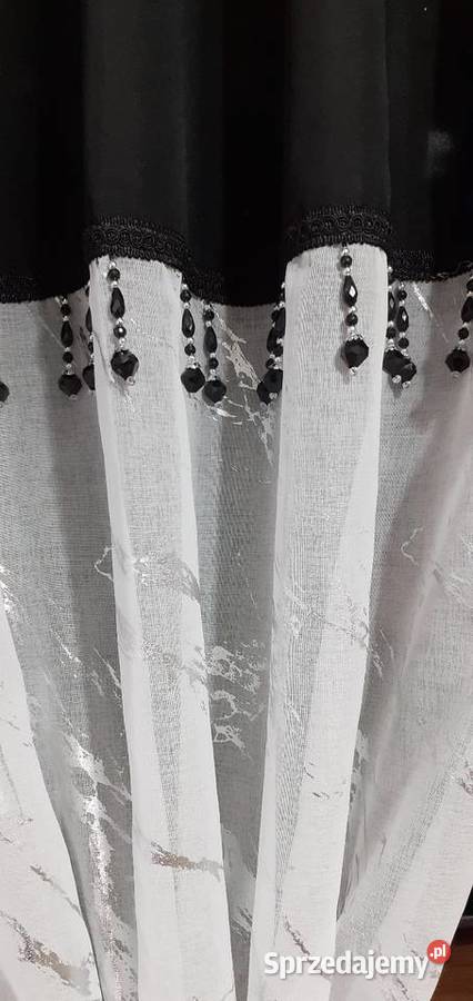 Firany z czarnymi koralami Mława