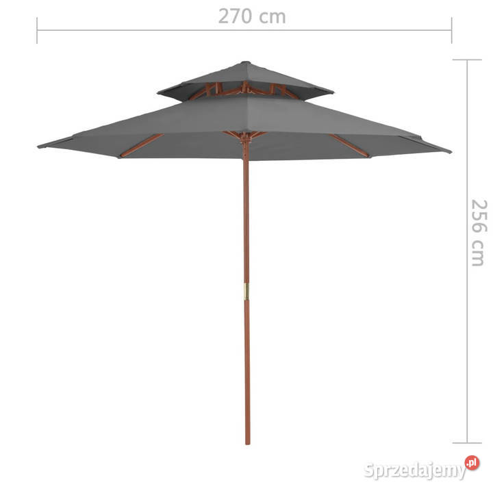 Parasol ogrodowy z podwójnym daszkiem 270 mazowieckie Warszawa