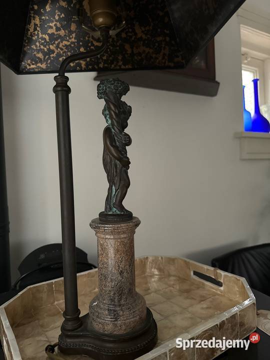 Przedwojenna lampa brąz kamień naturalny rzeźba sprzedam