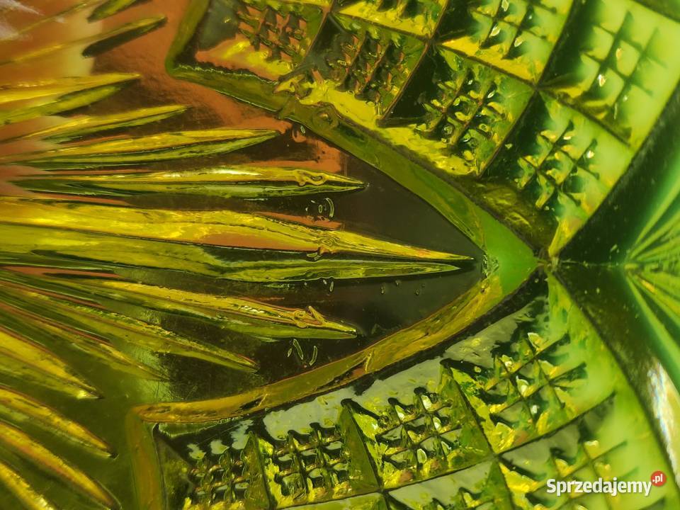 Szkło uranowe George Davidson talerz miska 1896r Kraków