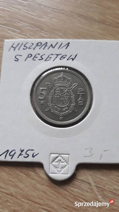 5 Peset Hiszpania 1975 r Numizmatyka wielkopolskie Konin