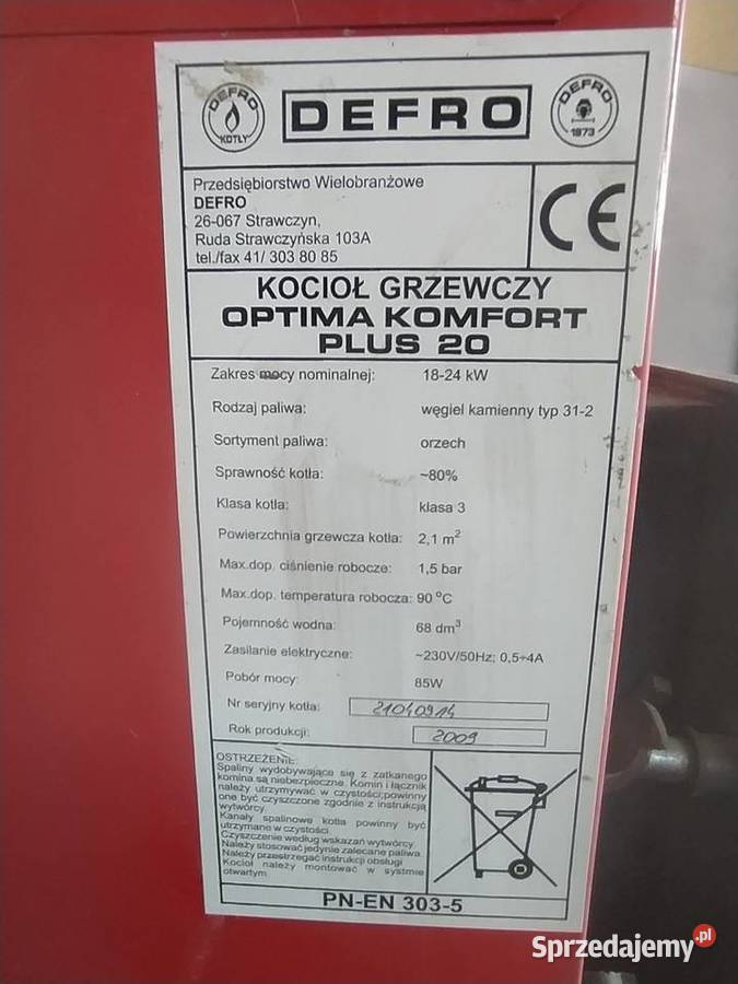 Piec Defro komfort Plus 20 Wola Korzeniowa
