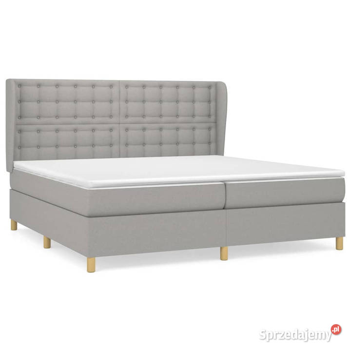 Łóżko kontynentalne z materacem jasnoszare 128cm sprzedam