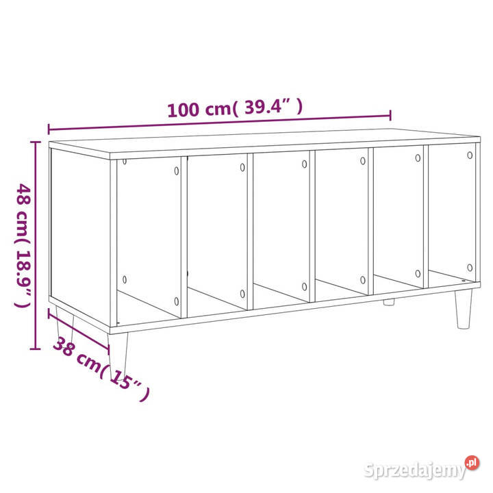 Szafka na płyty brązowy dąb 100x38x48 WM831980 Warszawa sprzedam