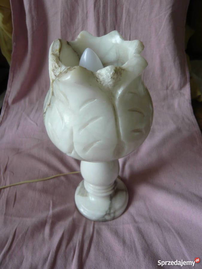 Lampa z alabastru pokojowa nocna zabytkowa mazowieckie Warszawa