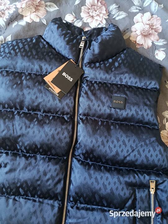 Kamizelka pikowana Hugo Boss granatowa monogram Białystok