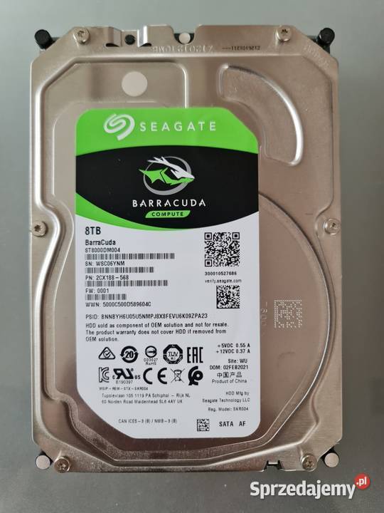 USZKODZONY dysk Seagate Barracuda 8 TB małopolskie Kraków sprzedam