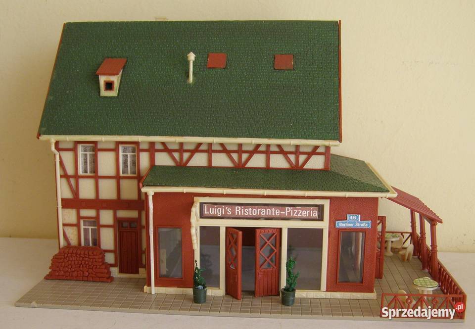 Domek na makietę 25 kolejka pizzeria skala H0 Łódź