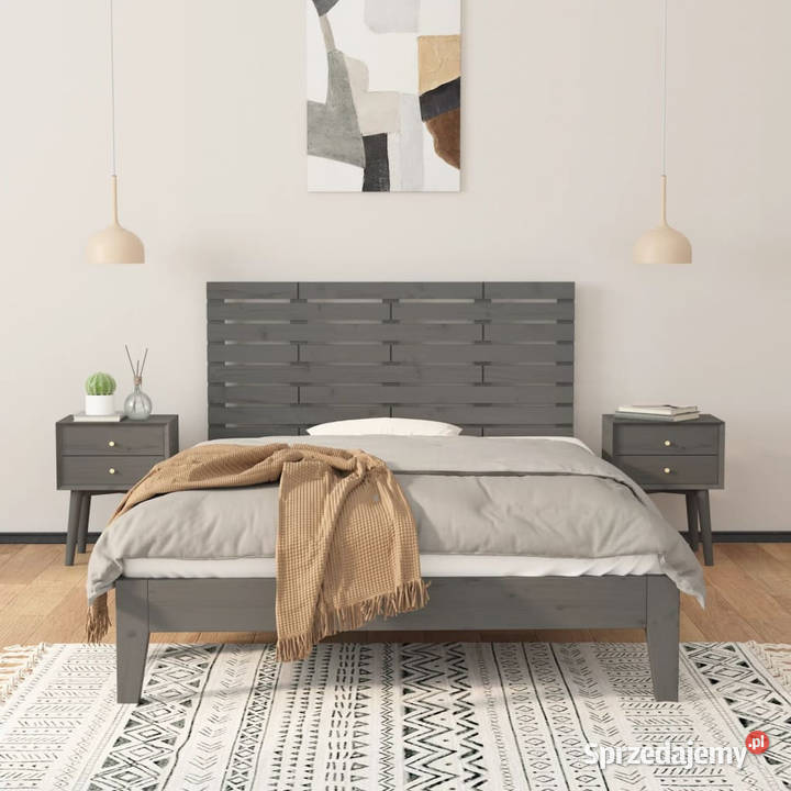 Wezgłowie łóżka szare 156x3x63 lite drewno Warszawa