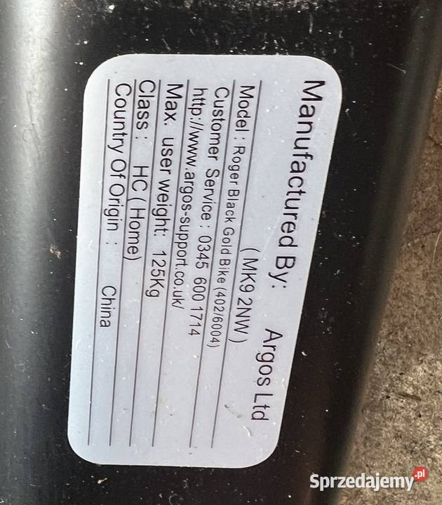 Rower treningowy fitness Roger Black Prałkowce