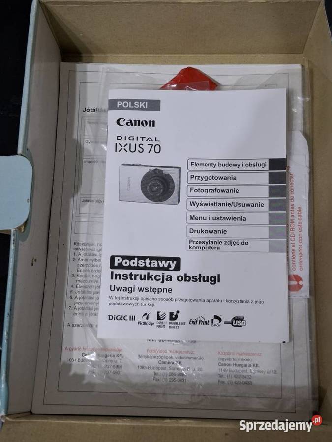 Canon digital Ixus 70 pudełko ładowarka Kraków
