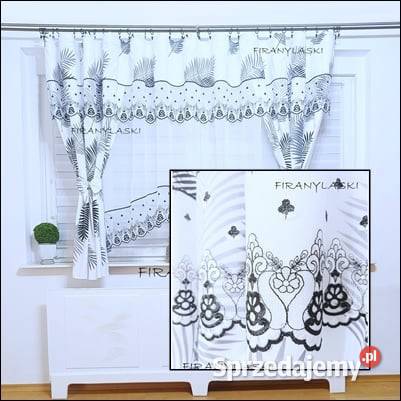 Modne Firany komplet do okna Zasłony firana haft Prudnik