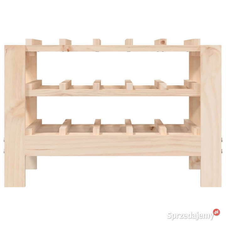 Stojak na wino 615x30x42 lite drewno sosnowe Wyposażenie wnętrz