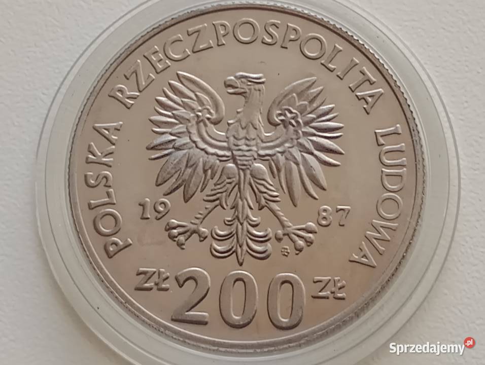 Moneta 200 1987r XXIV Igrzyska olimpijskie Próba wielkopolskie Mosina