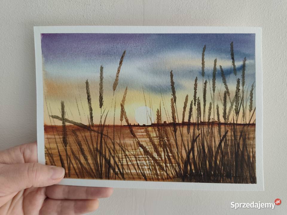 Akwarela Akwarelka Obraz pt Drugiej Stronie 15 x Obrazki i obrazy Białystok