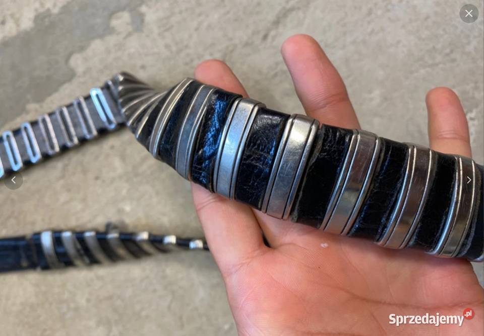 Unikatowy Prestiżowy SkóraMetal Pasek Włoski Uniseks Galanteria i dodatki