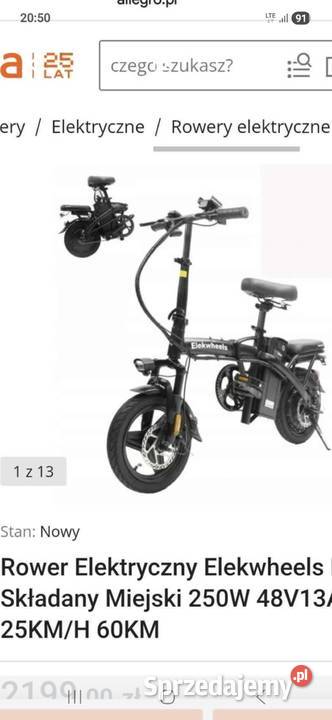 Rower elektryczny Elekwheels F3 łódzkie Koluszki