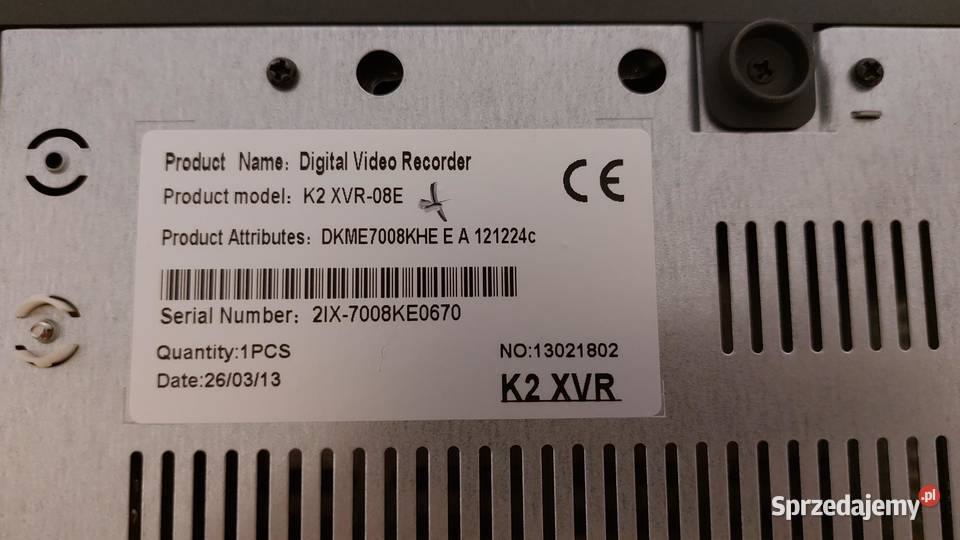 Rejestrator Cyfrowy K2 XVR08E śląskie