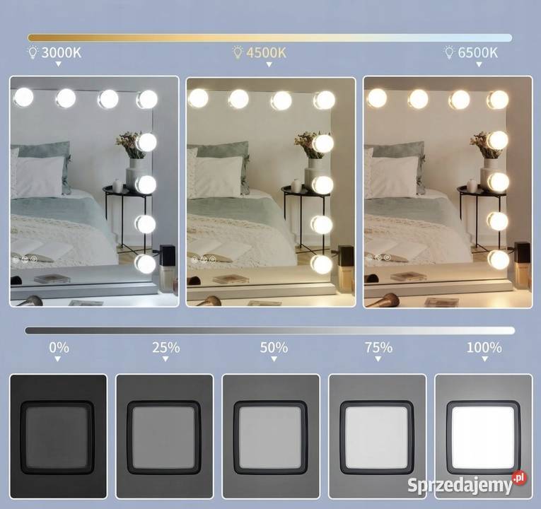 Lusterko Do Makijażu Hollywood Stojące