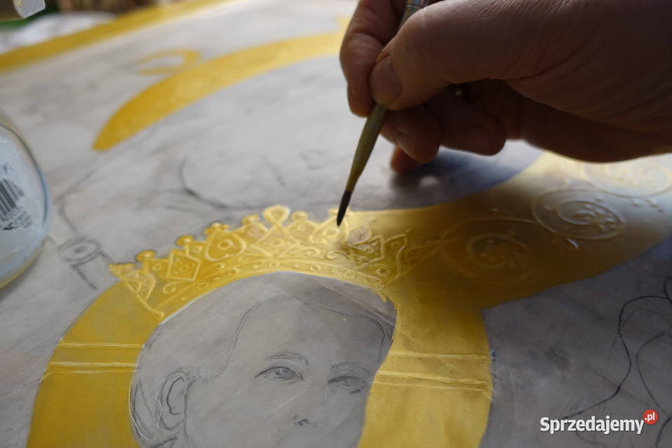 Madonna Słodkiego Pocałunku Ikona Pisana złoto zachodniopomorskie Szczecin