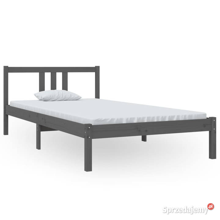 Rama łóżka szara lite drewno 100 x 200 WM814876 Warszawa sprzedam