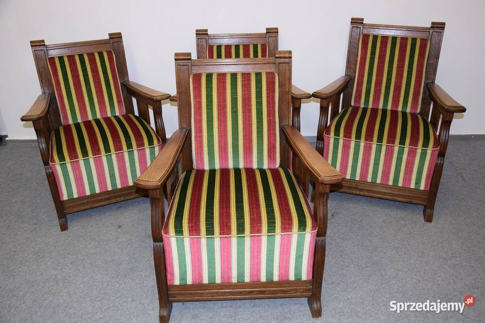 fotele dębowe 4 sztuki super stan Olsztyn sprzedam