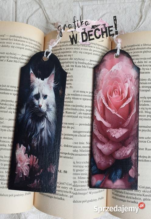 Zakładka do książki zwierzęta sowa kot decoupage wielokolorowy małopolskie Kraków