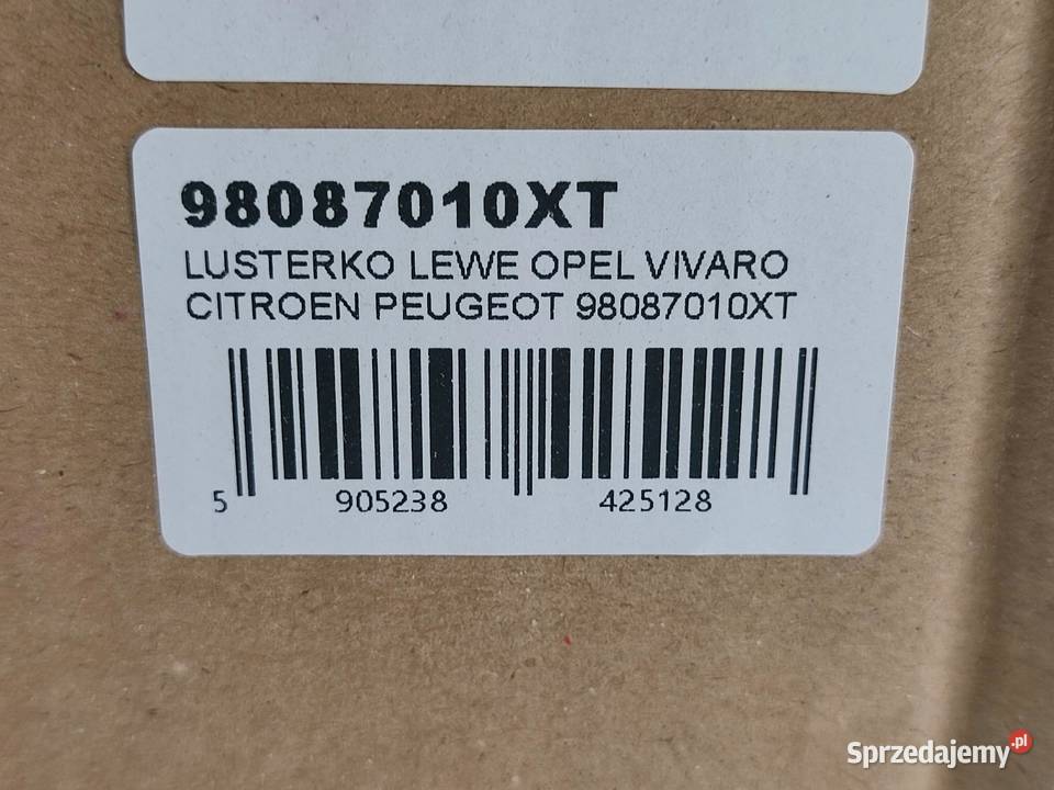 LUSTERKO LEWE PROACE VIVARO CITROEN PEUGEOT 2016 lubelskie