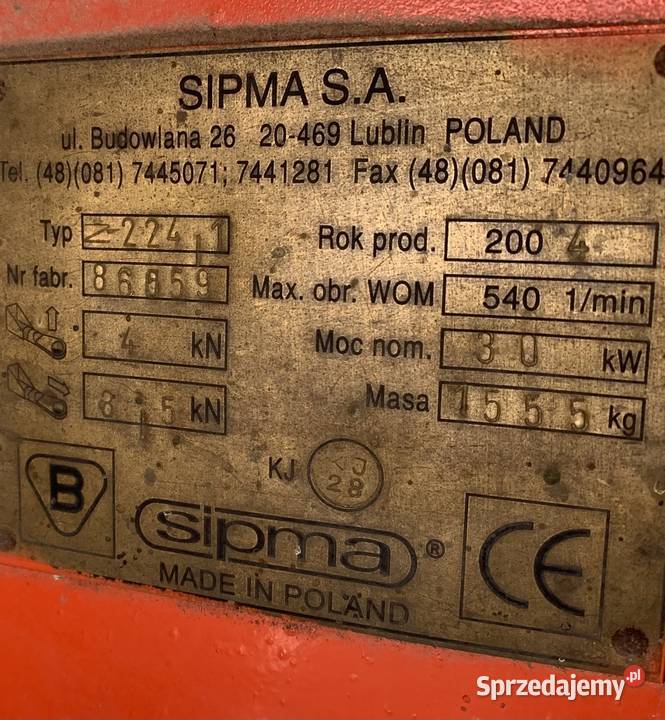 Prasa kostkująca sipma z2241 nieuszkodzony Nowe Miasto Lubawskie