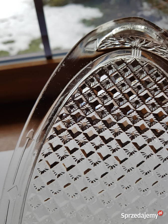 Szklana secesyjna taca Tacka szkło secesja Dąbrowa Górnicza